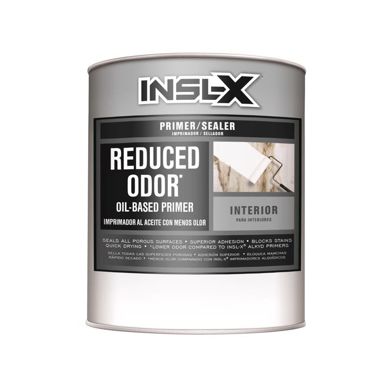 Insl-X Reduced Odor White Flat Oil-Based Alkyd Primer 1 qt, Pack of 4