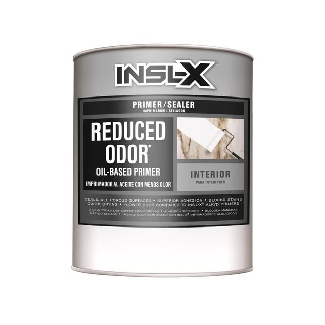 Insl-X Reduced Odor White Flat Oil-Based Alkyd Primer 1 qt, Pack of 4