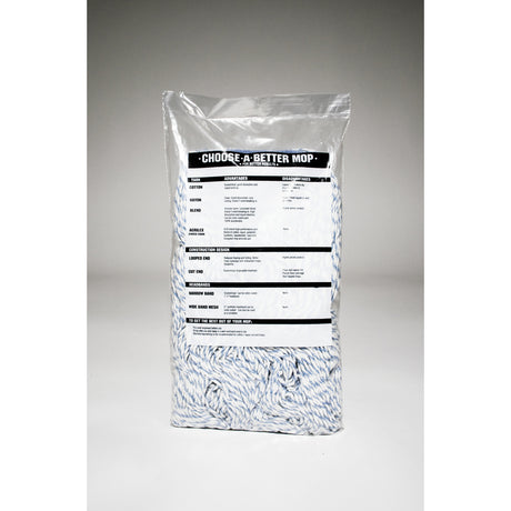 Elite Mops and Brooms 24 oz. Looped Cotton/Synthetic Blend Mop Refill 1 pk
