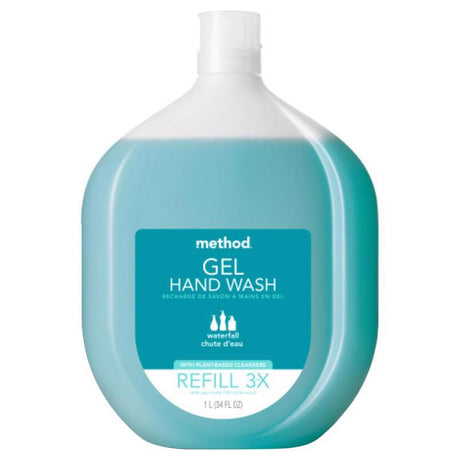 Method Waterfall Scent Gel Hand Wash Refill 34 oz, Pack of 4