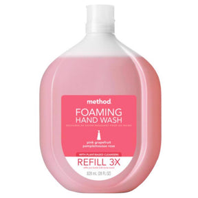 Method Pink Grapefruit Scent Foam Hand Soap Refill 28 oz, Pack of 4