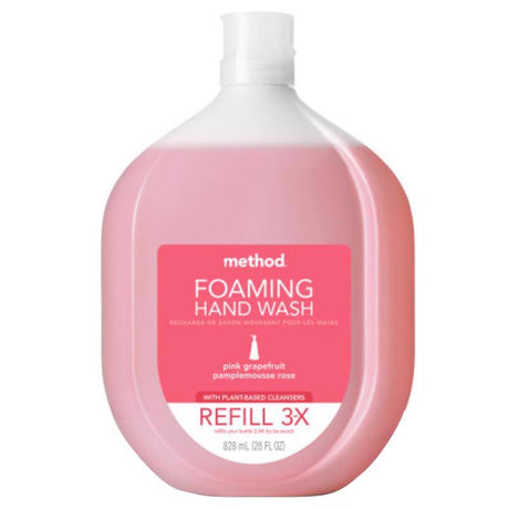 Method Pink Grapefruit Scent Foam Hand Soap Refill 28 oz, Pack of 4