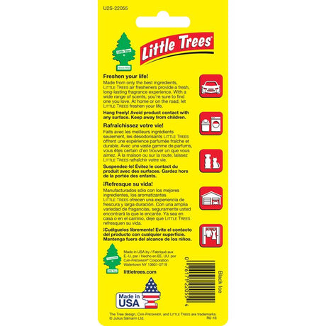 Little Trees Black Ice Scent Air Freshener Solid 2 pk, Pack of 12