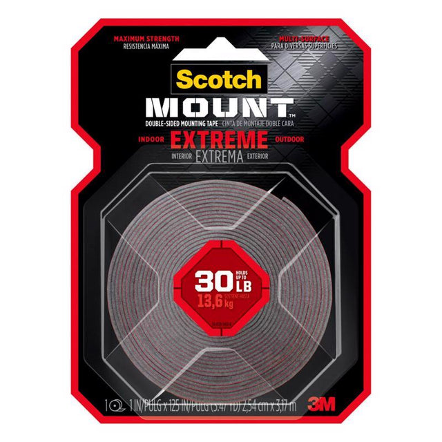3M Scotch Mount 125 in. L X 1 in. W Double-Sided Mounting Tape