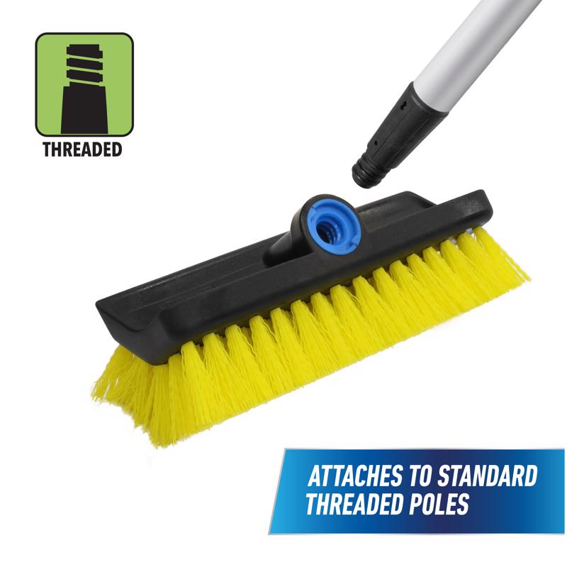 Unger 10 in. W Hard Bristle Polypropylene Handle Multi-Angle Scrub Brush