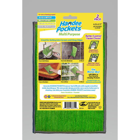 Handee Pockets Microfiber Cleaning Cloth 6.25 in. W X 9.75 in. L 2 pk, Pack of 6