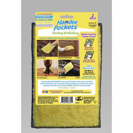 Handee Pockets Microfiber Cleaning Cloth 6.25 in. W X 9.75 in. L 2 pk, Pack of 6