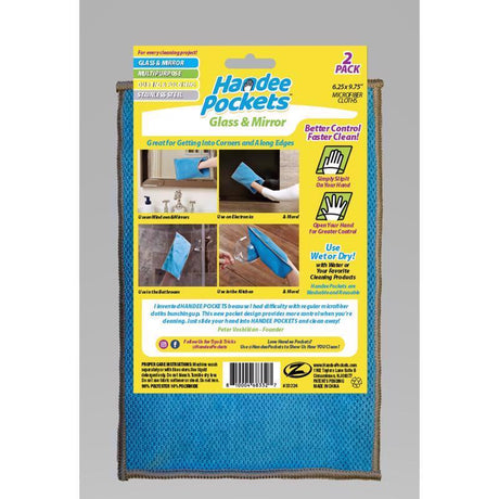 Handee Pockets Microfiber Cleaning Cloth 6.25 in. W X 9.75 in. L 2 pk, Pack of 6