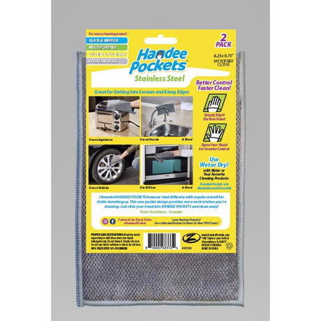 Handee Pockets Microfiber Cleaning Cloth 6.25 in. W X 9.75 in. L 2 pk, Pack of 6