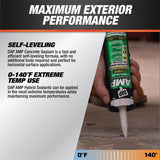 DAP AMP Gray Polymer Advanced Hybrid Self-Leveling Sealant 9 oz, Pack of 12