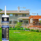 GE White Supreme Silicone Window and Door Caulk Sealant 9.5 oz, Pack of 12