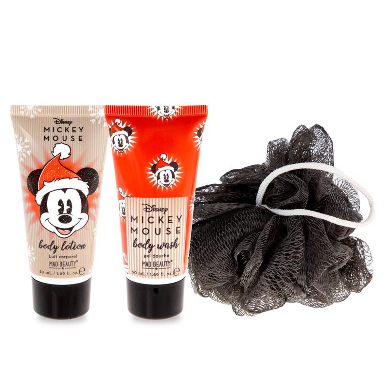 Mad Beauty Disney Multicolored Mickey Mouse Bath and Body Stocking Gift Set 3 pc, Pack of 6