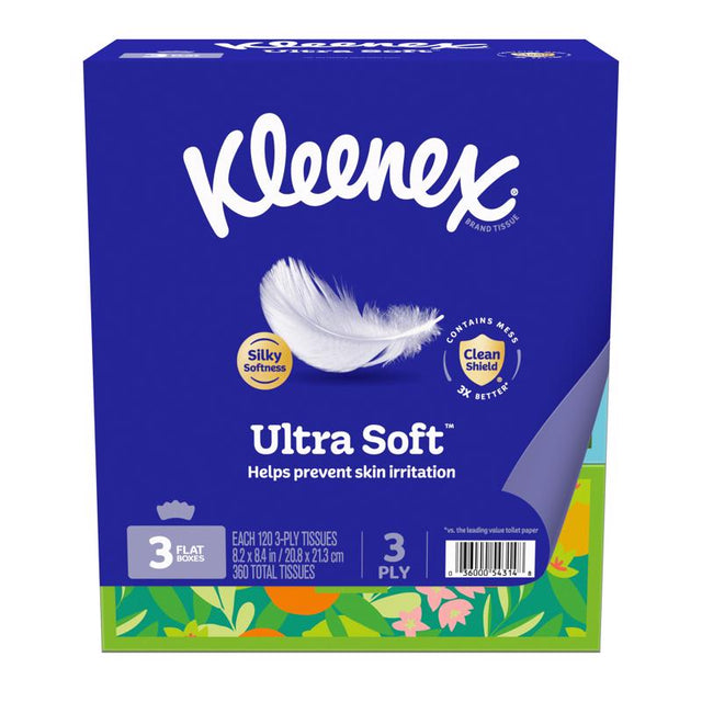 Kleenex Ultra Soft 120 ct Facial Tissue, Pack of 8