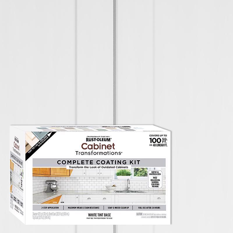 Rust-Oleum Cabinet Transformations Satin White Tint Base Cabinet Refinishing System Interior 1 qt, Pack of 2