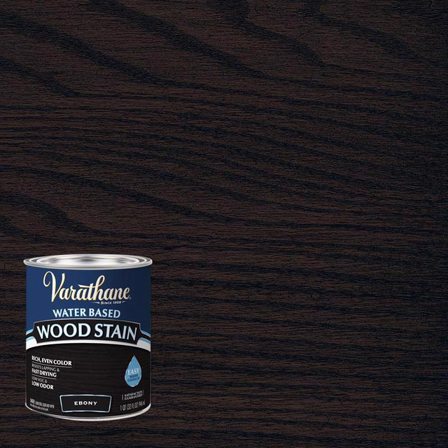 Varathane Semi-Transparent Ebony Water-Based Wood Stain 1 qt, Pack of 2