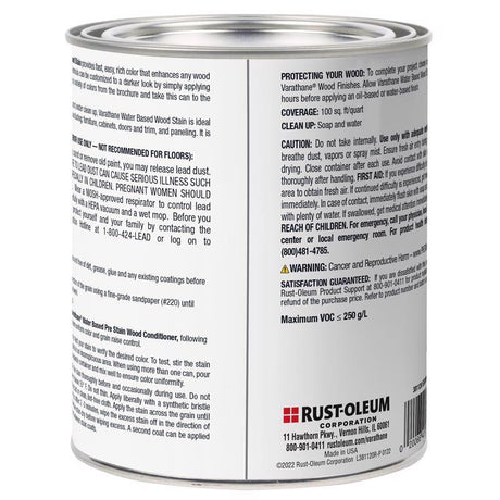 Varathane Semi-Transparent Ebony Water-Based Wood Stain 1 qt, Pack of 2
