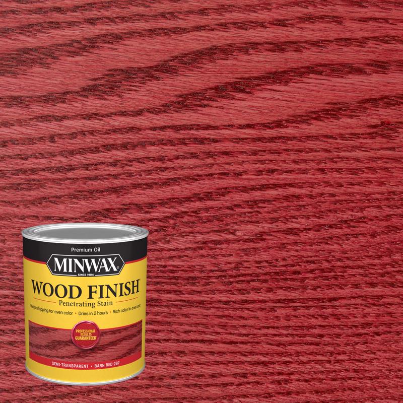 Minwax Wood Finish Semi-Transparent Barn Red Oil-Based Penetrating Wood Stain 1 qt, Pack of 4
