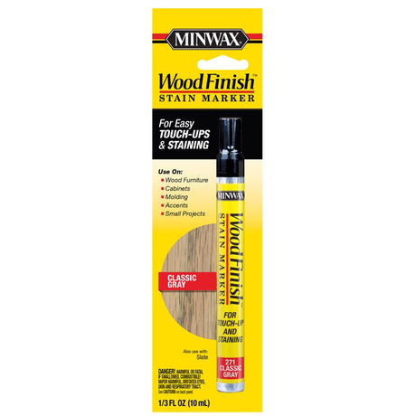 Minwax Wood Finish Stain Marker Semi-Transparent Classic Gray Touch-Up and Stain Marker 1/3 oz, Pack of 6