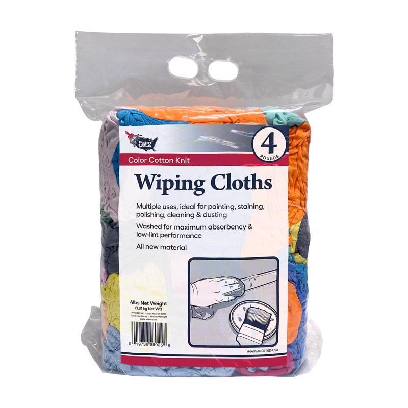 Paint Prep Rags Paint USA Assorted Colors Cotton Knit Wiping Rags 4 lb 1 pk ...