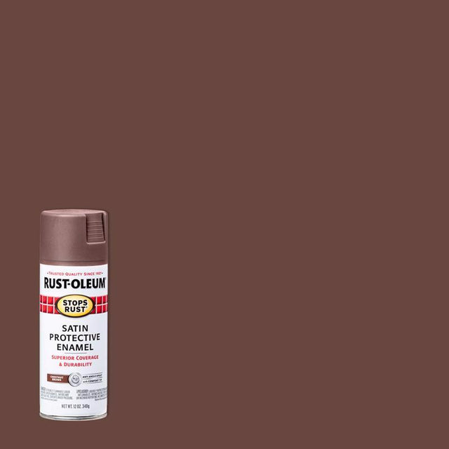 Rust-Oleum 7774830 Rust Preventative Spray Paint, Low Satin, Chestnut, 12 oz, Can