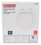 ProSource S001-WH Toilet Seat, Round, PP, White, Plastic Hinge