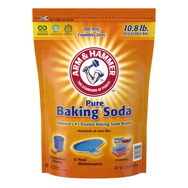 Arm & Hammer No Scent Organic Baking Soda Cleaner Powder 10.8 lb, Pack of 4