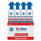 GE Re-New White Silicone Kitchen and Bath Caulk Sealant 9.5 oz, Pack of 12