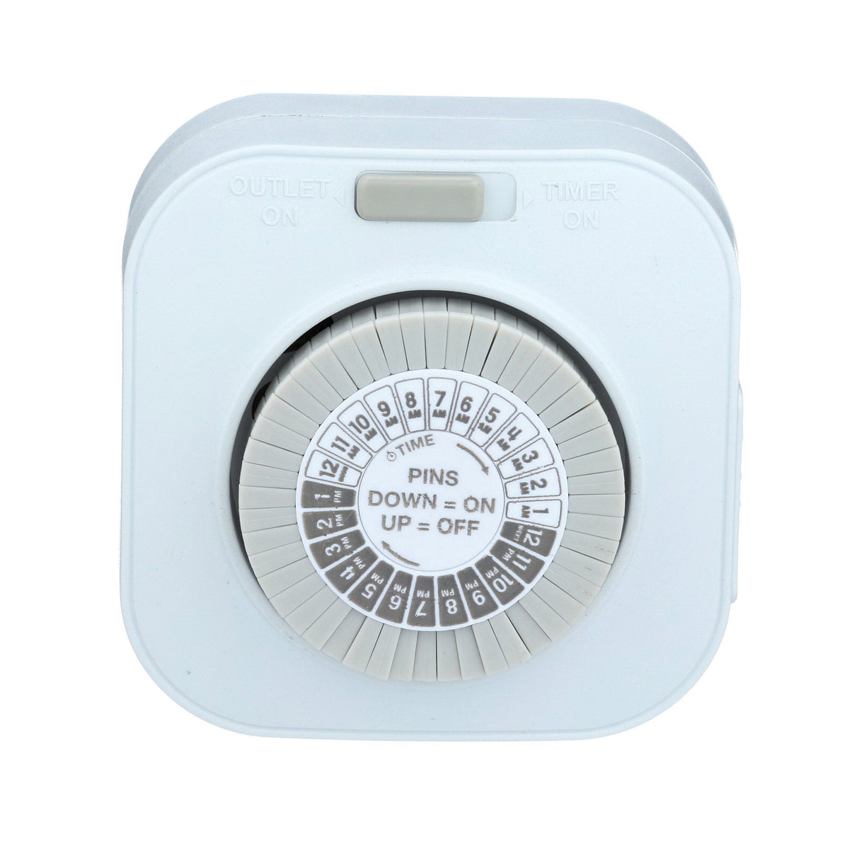 Westek TM1601DHB Mechanical Daily Timer, 15 A, 24 Cycles, On/Off Switch, 30 min Time Setting, Plug-In Mounting