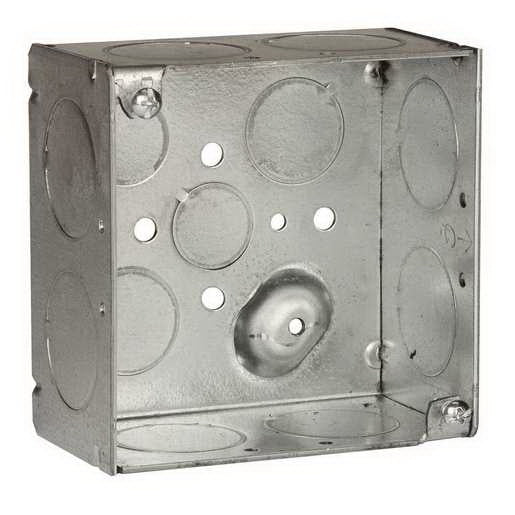 Raco 8233 Electrical Box, 2-Gang, 13-Knockout, 3/4, 1, 1/2 in, Steel, Gray, Flush, Surface