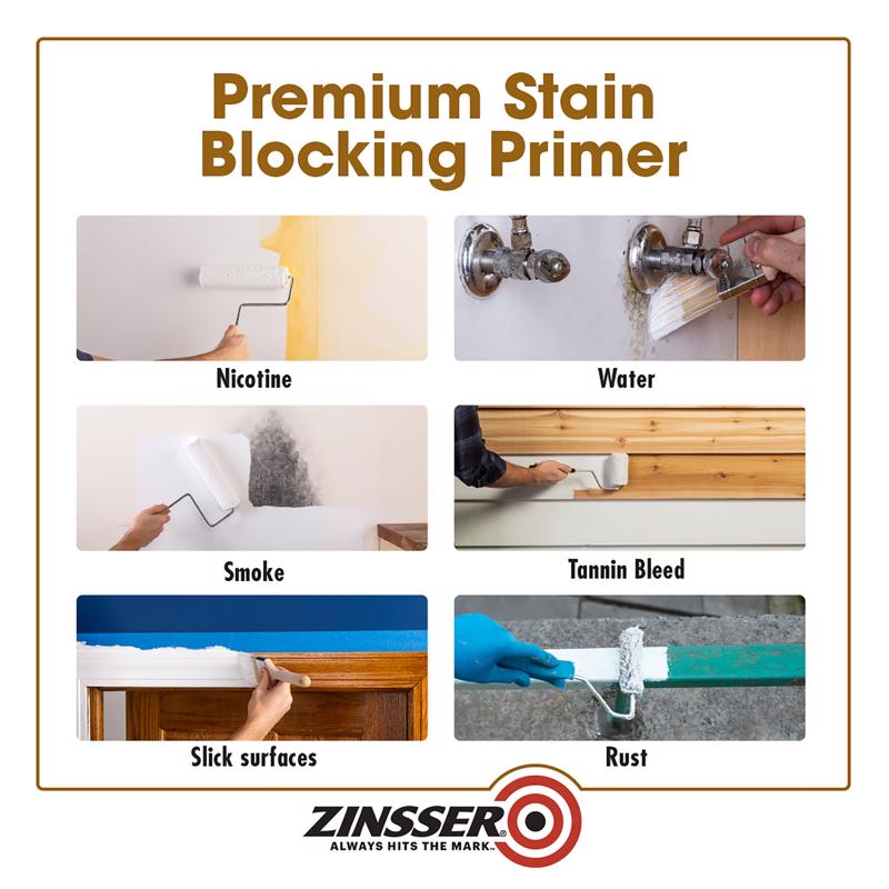 Zinsser Cover Stain White Oil-Based Alkyd Primer and Sealer 1 qt, Pack of 6