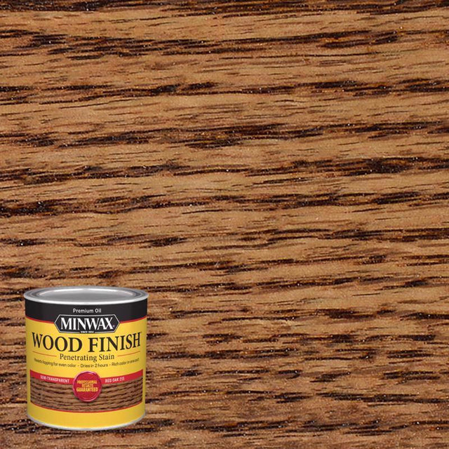 Minwax Wood Finish Semi-Transparent Red Oak Oil-Based Penetrating Wood Stain 1/2 pt, Pack of 4