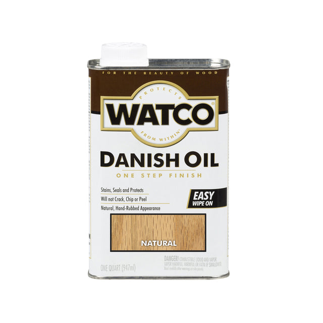 WATCO Transparent Natural Oil-Based Danish Oil 1 qt, Pack of 4