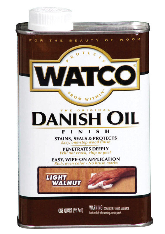 WATCO Transparent Light Walnut Oil-Based Danish Oil 1 qt, Pack of 4