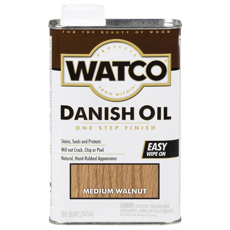 WATCO Transparent Medium Walnut Oil-Based Danish Oil 1 qt, Pack of 4