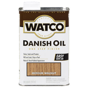 WATCO Transparent Medium Walnut Oil-Based Danish Oil 1 qt, Pack of 4