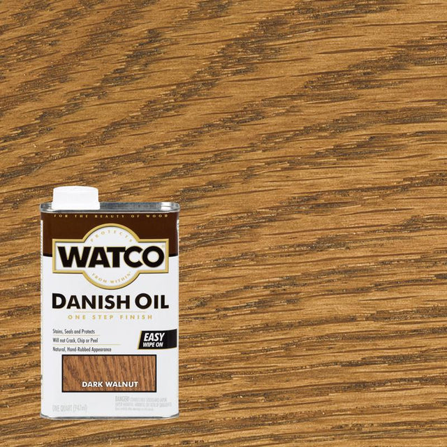 WATCO Transparent Dark Walnut Oil-Based Danish Oil 1 qt, Pack of 4