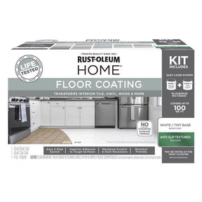 Rust-Oleum HOME Anti-Slip Textured White Tint Base Floor Coating Kit 1 qt, Pack of 2