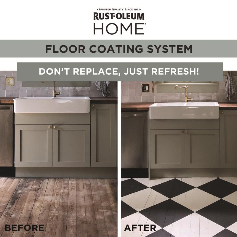 Rust-Oleum HOME Anti-Slip Textured White Tint Base Floor Coating Kit 1 qt, Pack of 2