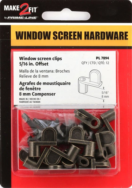 Prime-Line PL 7894 Window Screen Clip with Screw, Alloy, Bronze