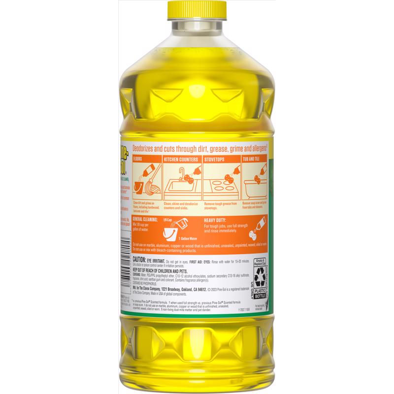 Pine-Sol Lemon Scent Concentrated Multi-Surface Cleaner Liquid 60 fl. oz., Pack of 6