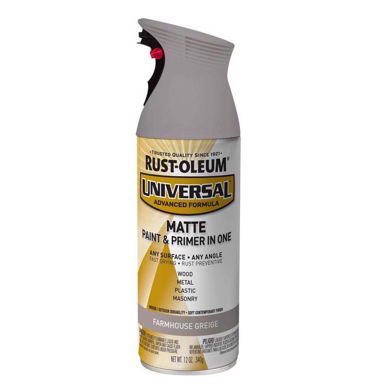 Rust-Oleum Universal Matte Greige Spray Paint 12 oz, Pack of 6