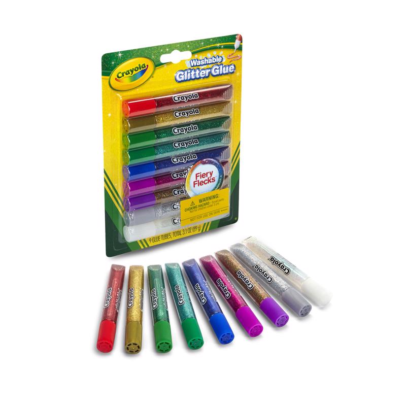 Crayola Medium Strength Assorted Glitter Glue 3.1 oz, Pack of 12