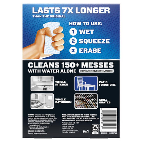 Mr. Clean Ultra Thick Eraser Heavy Duty Cleaning Pad For All Purpose 4.6 in. L 3 pk, Pack of 4