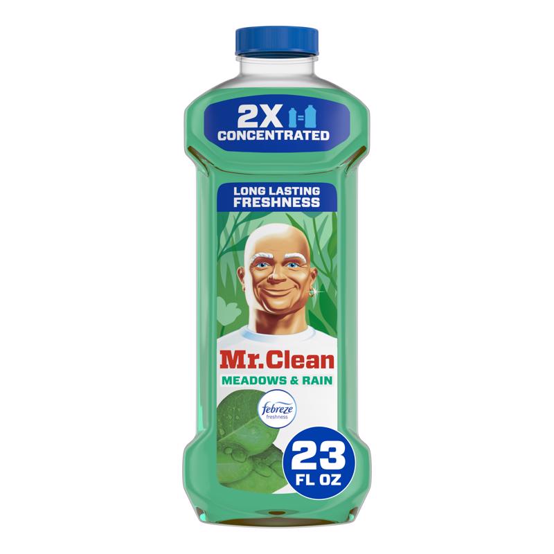 Mr. Clean Meadows and Rain Scent Concentrated All Purpose Cleaner Liquid 23 oz, Pack of 6