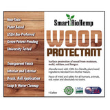 Smart BioHemp Flat Clear Fully-Transparent Water-Based Wood Protector 1 gal, Pack of 4