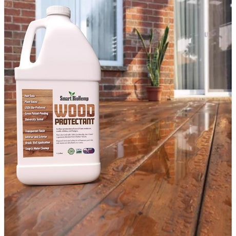 Smart BioHemp Flat Clear Fully-Transparent Water-Based Wood Protector 1 gal, Pack of 4