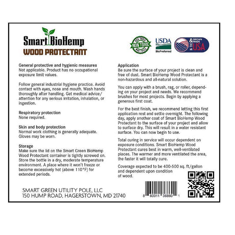Smart BioHemp Flat Clear Fully-Transparent Water-Based Wood Protector 1 gal, Pack of 4