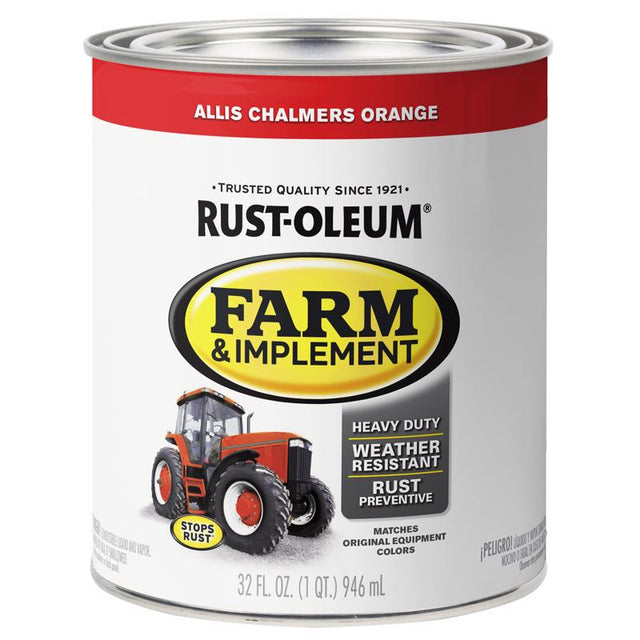 Rust-Oleum Indoor and Outdoor Gloss Allis Chalmers Orange Oil-Based Oil Modified Alkyd Farm & Implem, Pack of 2