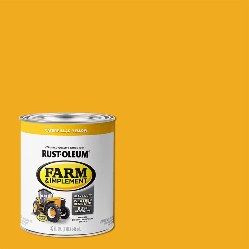 RUST-OLEUM SPECIALTY 7449502 Farm Equipment Enamel, Caterpillar Yellow, 1 qt Can, Pack of 2