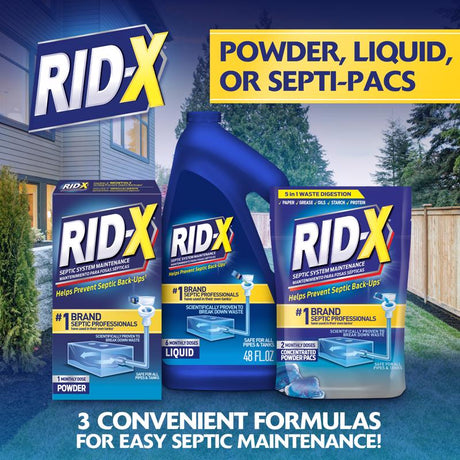 RID-X Powder Septic System Cleaner 9.8 oz, Pack of 12